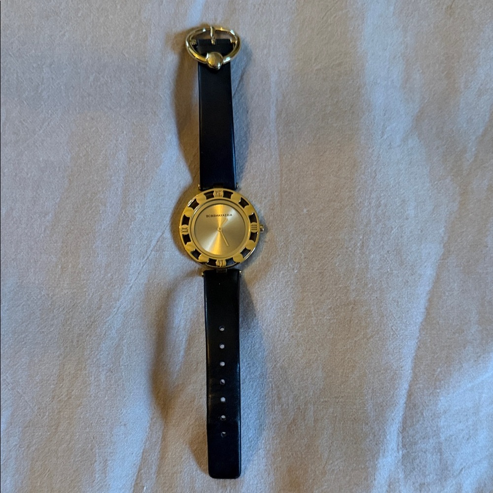 BCBGMaxAzria Black and Gold Women's Watch